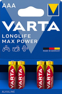 Батарейки VARTA Longlife Max Power AAA  4 шт.  305 фото