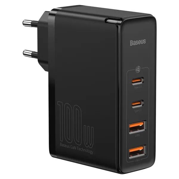 Мережевий зарядний пристрій Baseus GaN2 Pro Quick Charger 2C+2U 100W CN Black + Кабель Type-C/Type-C  230 фото