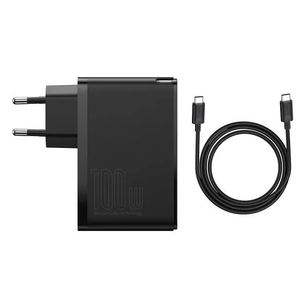 Мережевий зарядний пристрій Baseus GaN2 Pro Quick Charger 2C+2U 100W CN Black + Кабель Type-C/Type-C  230 фото