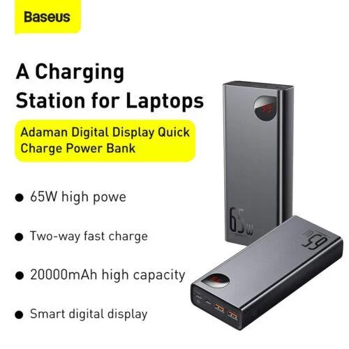 Повербанк Baseus PD 20000 mAh 65 W USB Type C для телефона/ноутбука/планшета 101 фото